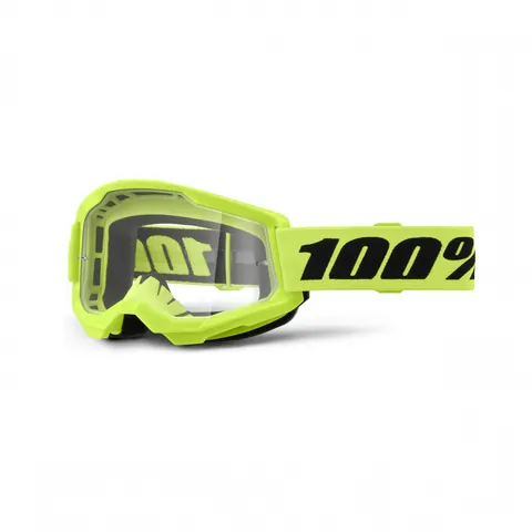 100% 100%, STRATA 2 JUNIOR Glasögon Neon Yellow - Clear Lens, BARN