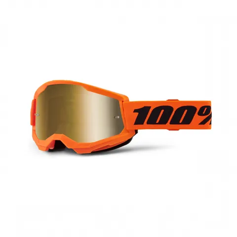 100% 100%, STRATA 2 JUNIOR Glasögon Neon Orange - Mirror Gold Lens, BARN