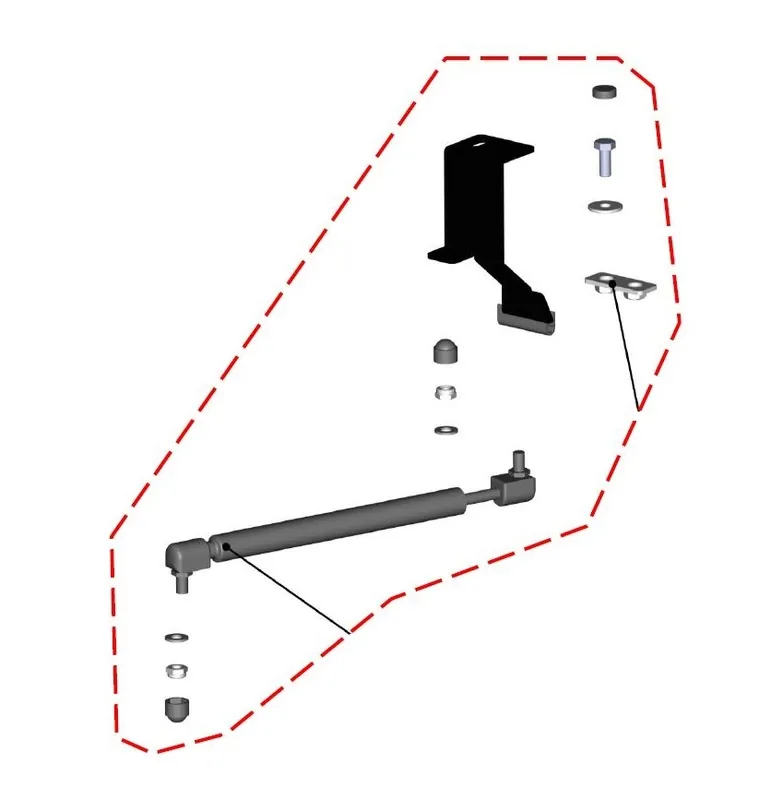 DFK Höger Dörr gascylinderserie Polaris Ranger 1000