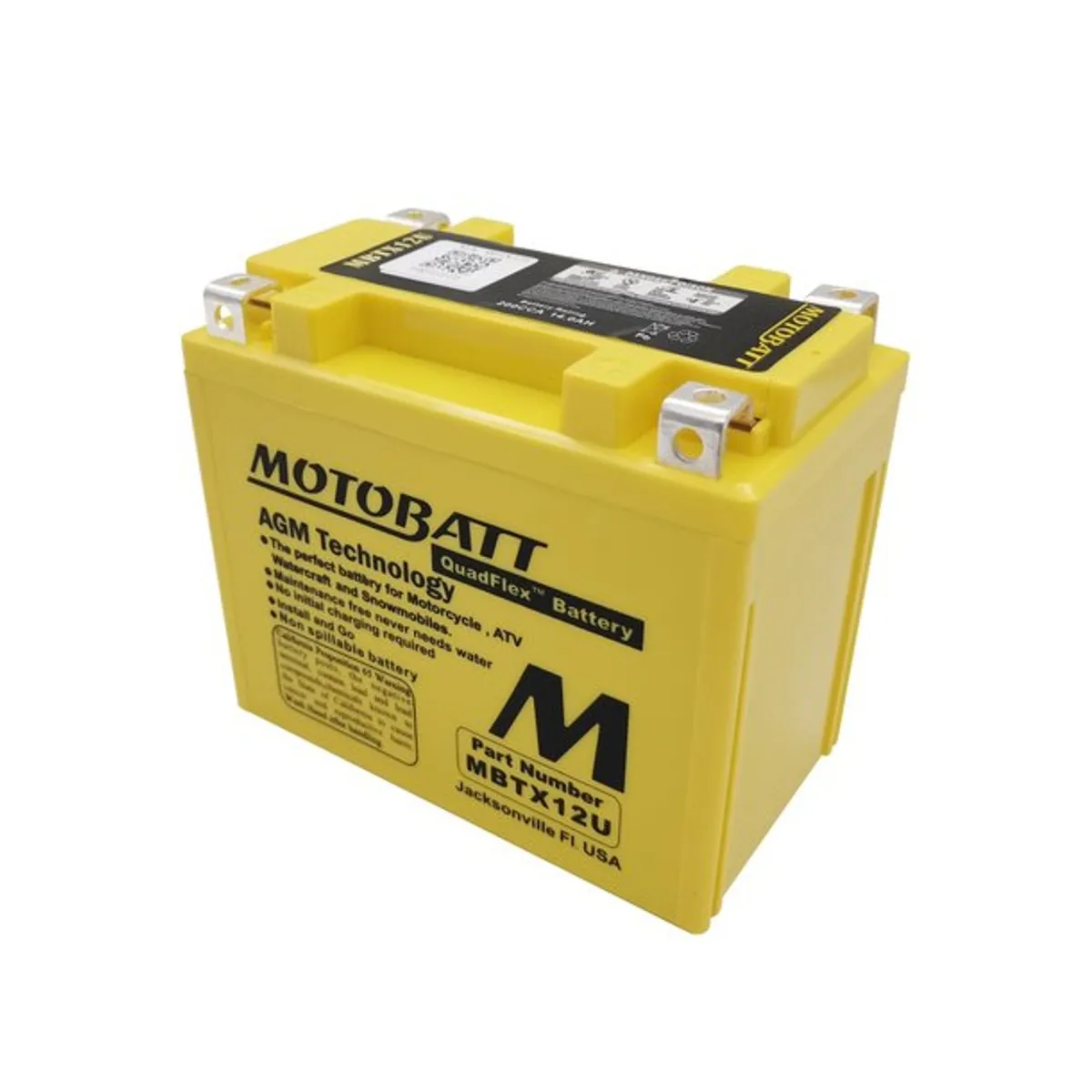 Motobatt MBTX12U Batteri – AGM & Fabriksförseglat (12V 14Ah 200CCA)