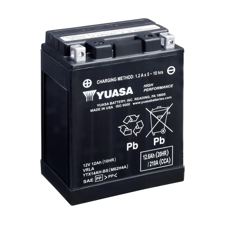 Yuasa Batteri YTX14AH-BS (CP) Inkl syra