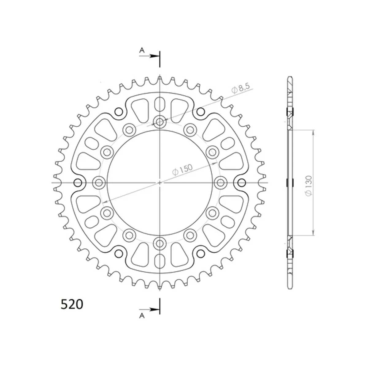 Supersprox Stealth BakdrevYA YZ/WRF/YZF 99- Guld 50 - m.fl.