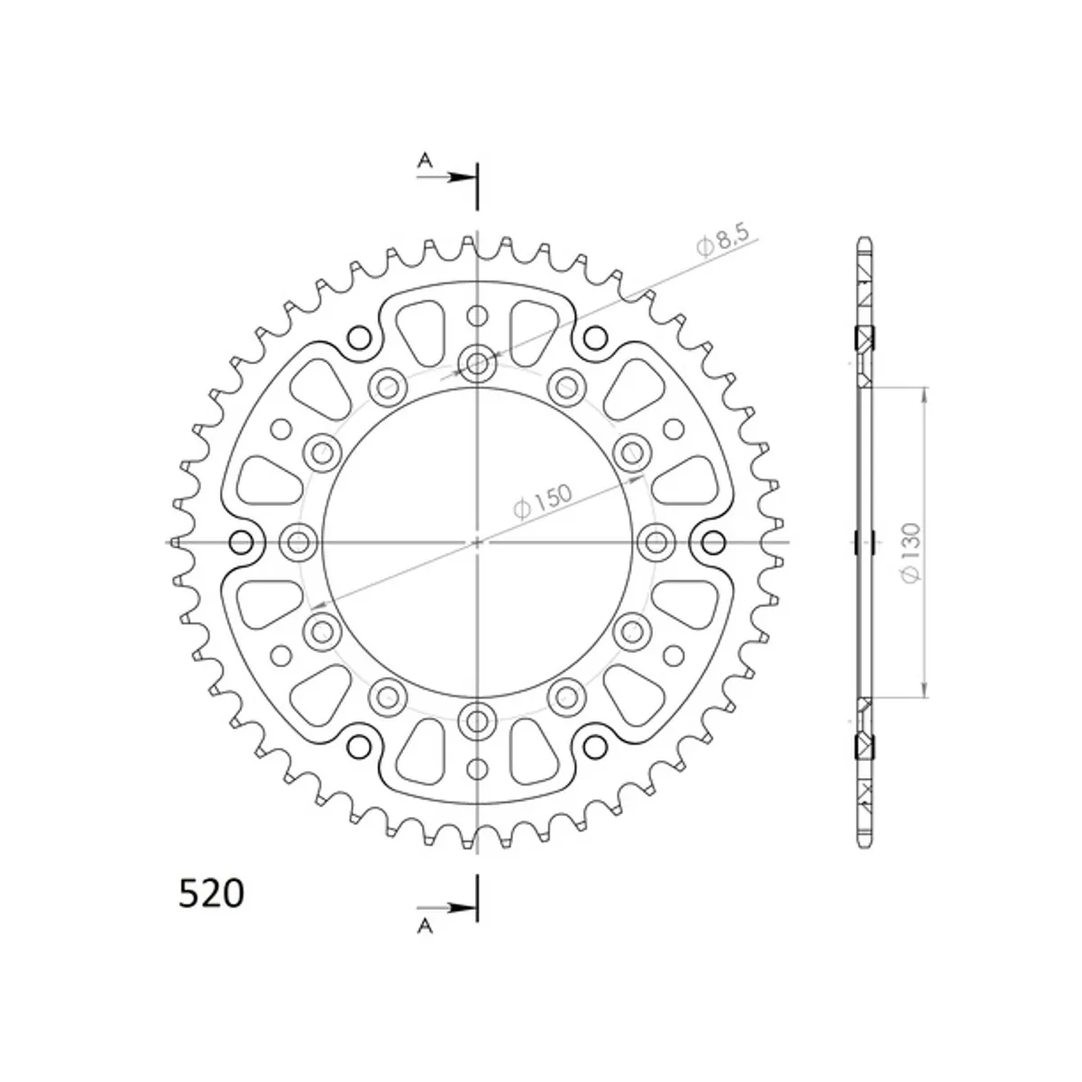 Supersprox Stealth BakdrevYA YZ/WRF/YZF 99- Guld 49 - m.fl.