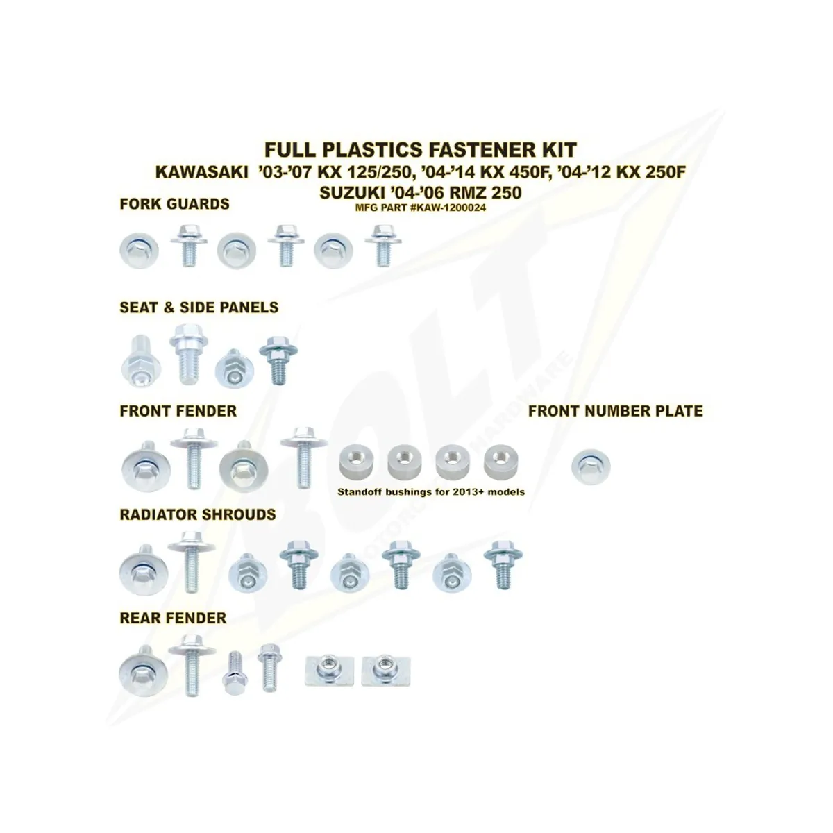 Fästbult plast - KXF450 12-15, KXF250 13-16