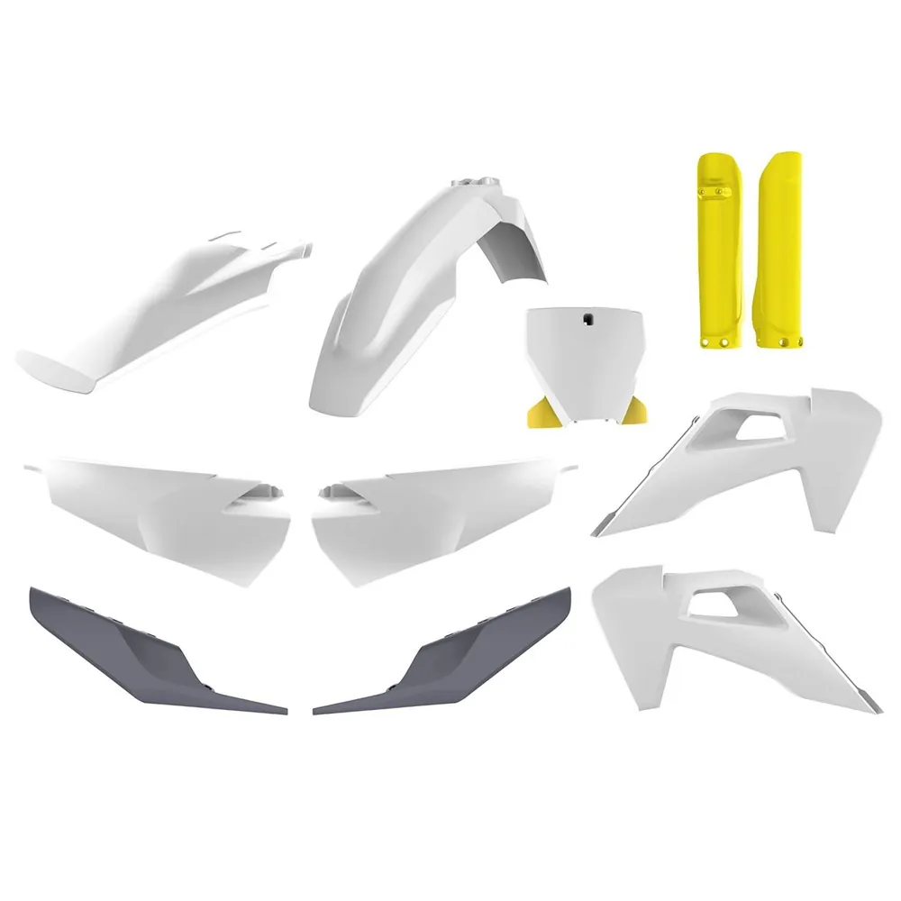 Plastkit MX Husqvarna FC/TC 19-22, inkl. gaffelbensskydd, Vit (OEM22)