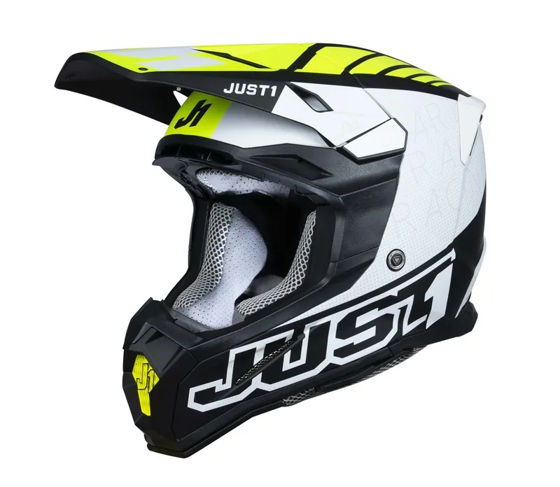 Just1 Crosshjälm J-22 F Dynamo Fluo Gul / Vit / Svart