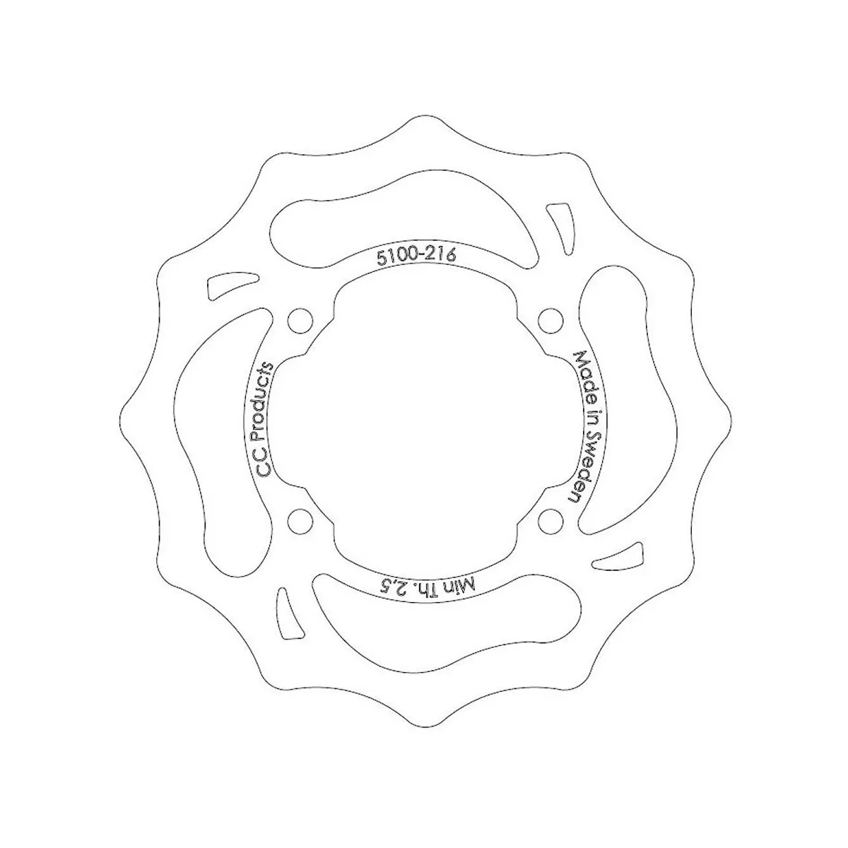 Bromsskiva Fram & Bak CC SX 50 Pro Fram 02-/Bak 14-, HVA TC 50 14-