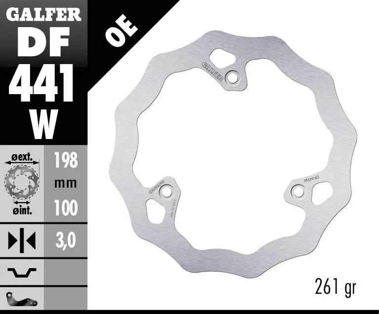 Galfer Wave framskiva fast 198mm - YZ65 18-