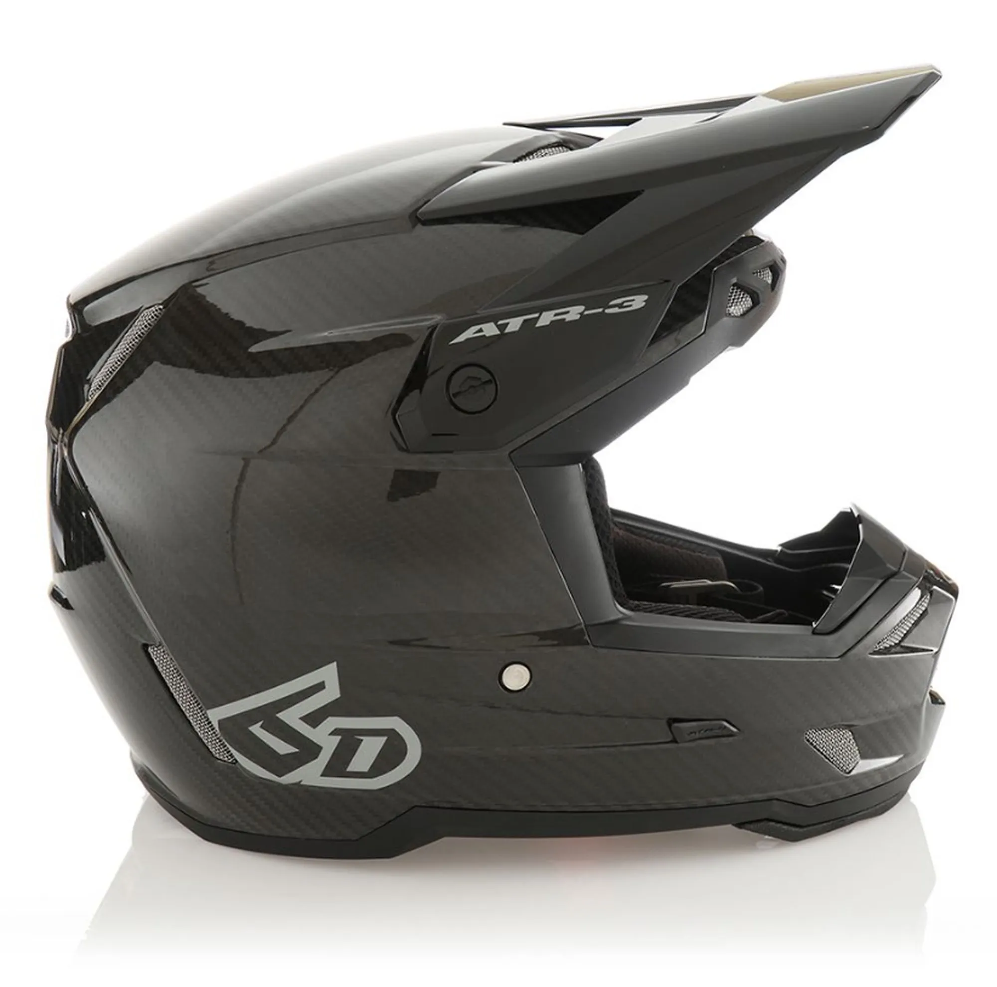 Crosshjälm 6D ATR-3 Solid Gloss Black FIM