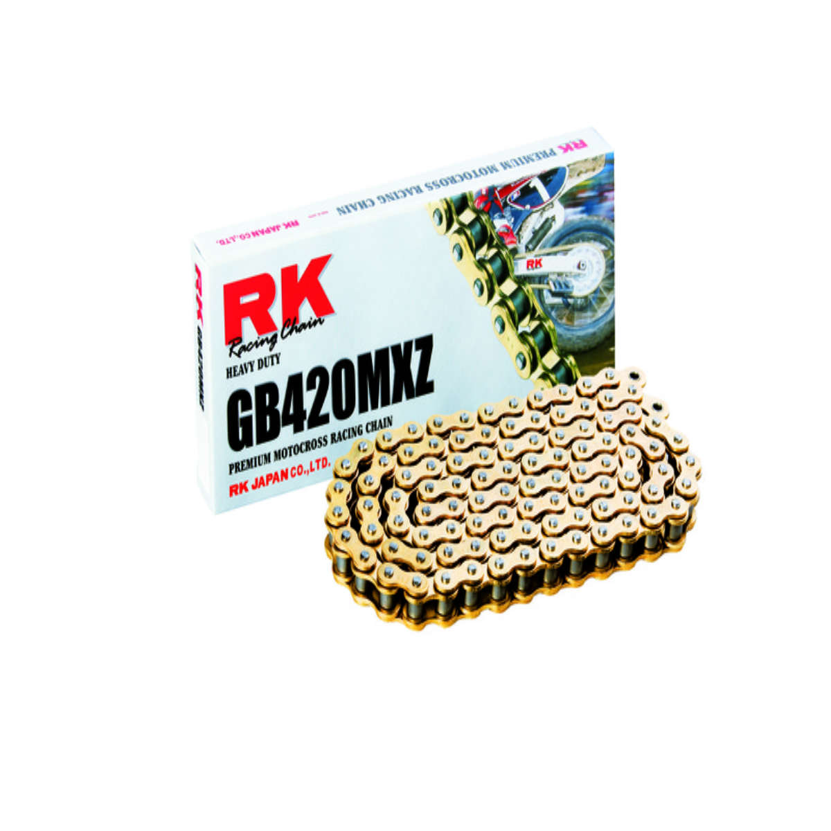 RK Chain RK GB420MXZ Offroad kedja Guld + clips kedjelås