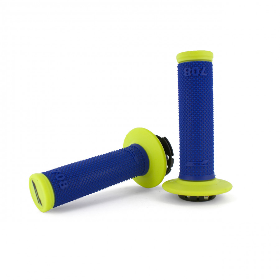 Progrip Progrip, 708 Dual Density Full Diamond LOCK ON GRIPS, NEON BLÅ GUL