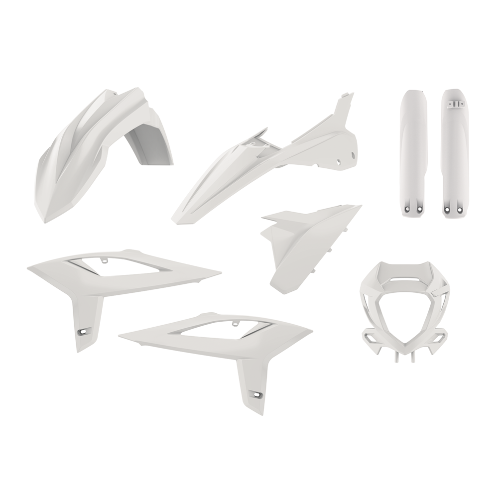 Polisport Plastkit enduro med lampkåpa, gaffelbensskydd Beta 20-22, vit