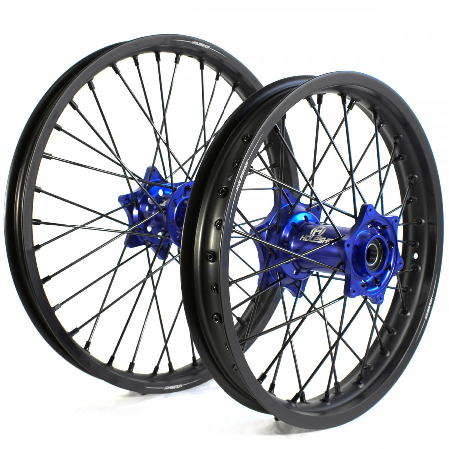 Holeshot Komplett Hjulset, 1,85/1,60, 16/19", BAK FRAM, MATT SVART BLÅ Yamaha YZ80 90-01 - m.fl.