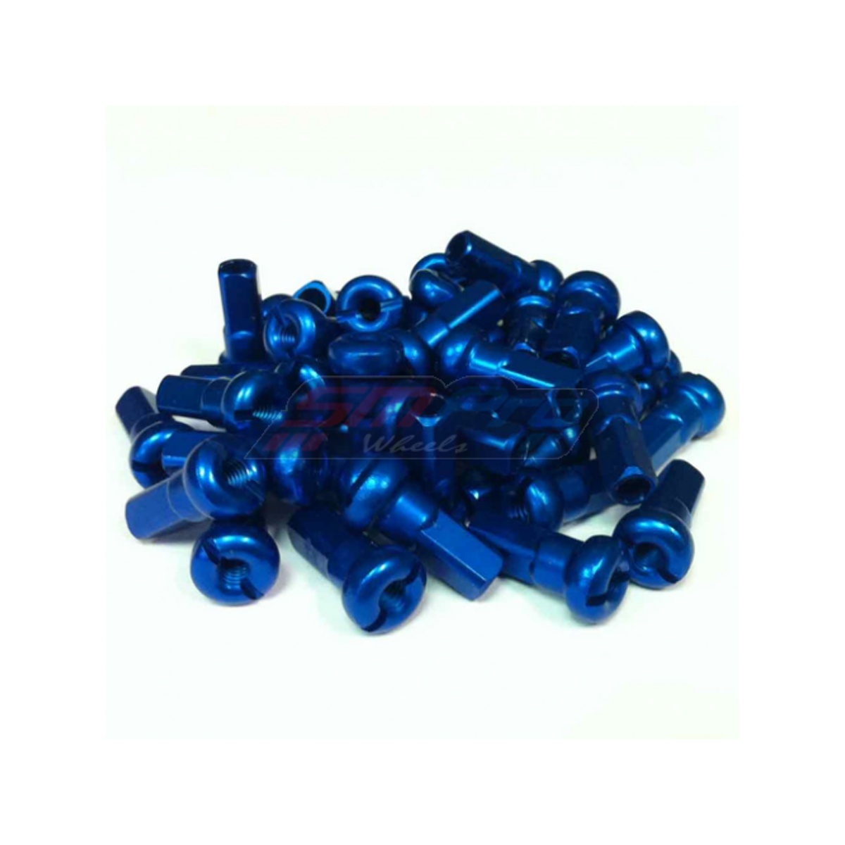 Nipple set SMP front, Aluminium, Blue