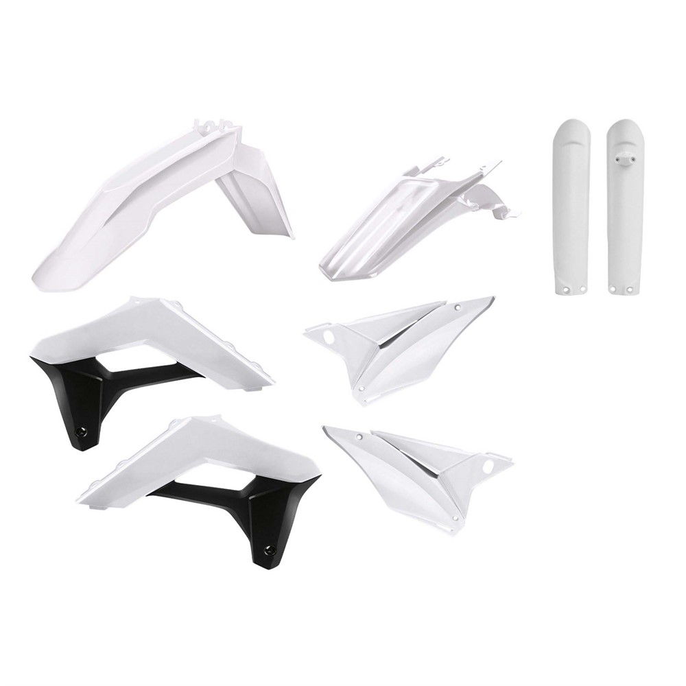 Polisport Plastkit enduro, gaffelb.skydd, nrplåt, Sherco SC/SC-F 19-23, vit