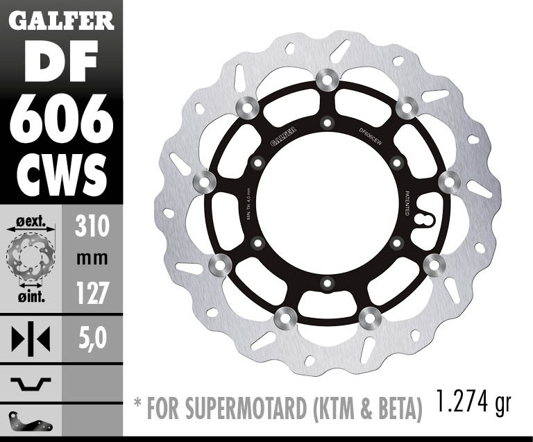 Galfer Wave Front Floating Oversize 310x5mm, KTM/Beta Supermoto