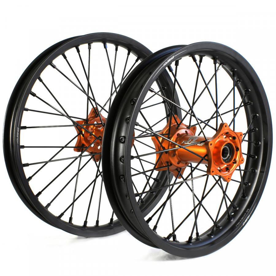 Holeshot Komplett Hjulset, 1,85/1,60, 16/19", BAK FRAM, MATT SVART ORANGE KTM 85 SX 21-24 - m.fl.