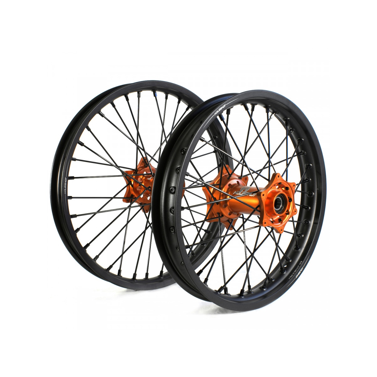 Holeshot Komplett Hjulset, 2,15/1,60, 18/21", BAK FRAM, MATT SVART ORANGE KTM 125 EXC 16 - m.fl.