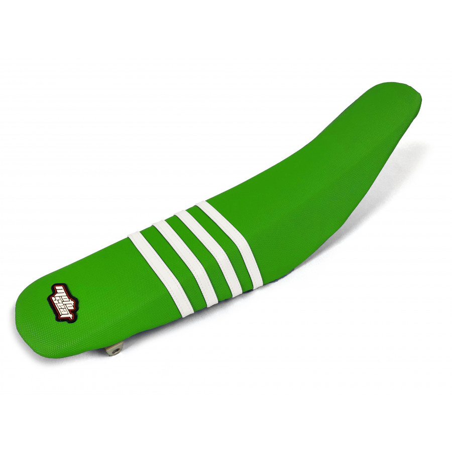 Moto Seat Sadelöverdrag Stripes Vit Grön Kawasaki KX 250F 13-16 - m.fl.
