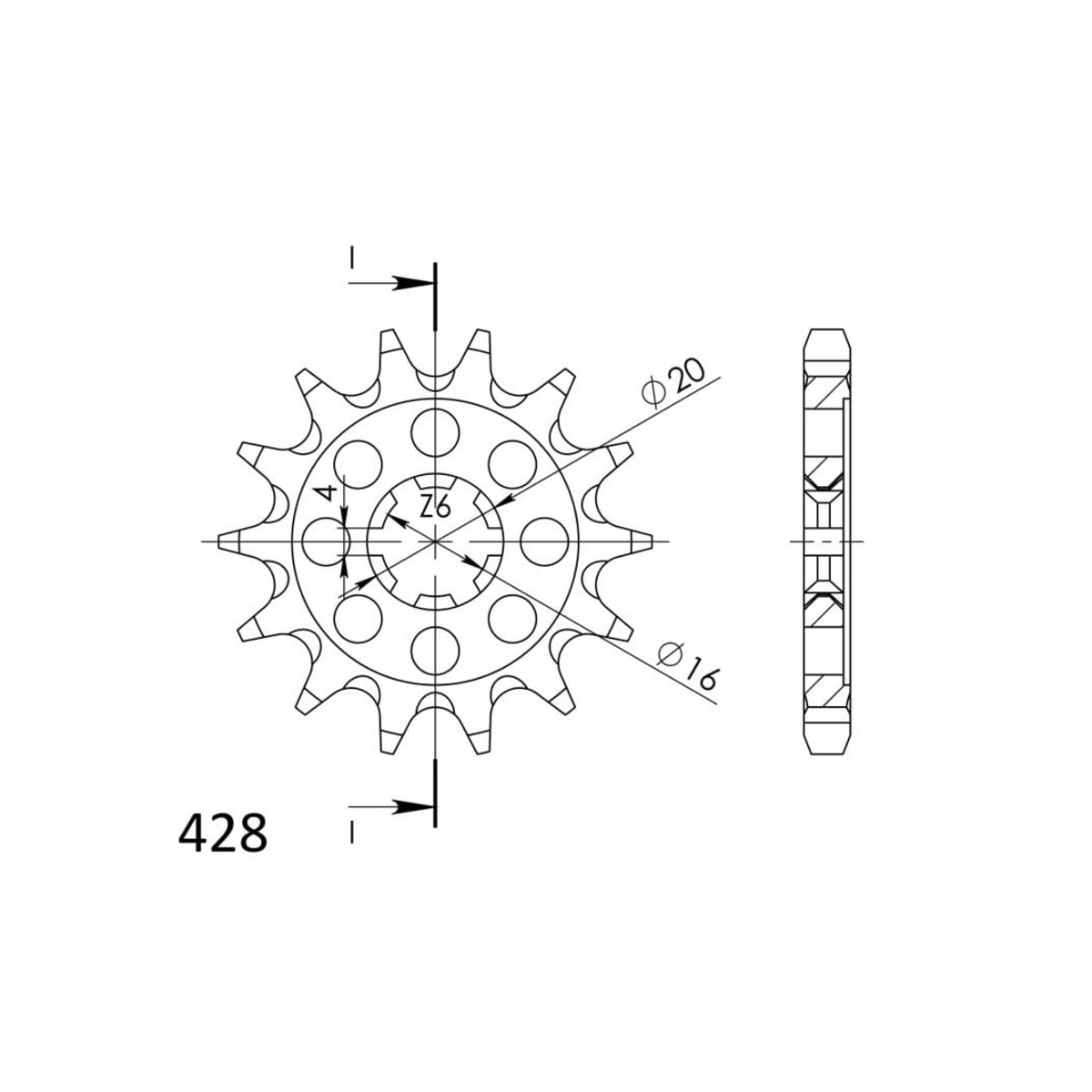 JT Sprockets Framdrev JT 428 conversion, KX85H, KX/RM65, 13 - m.fl.