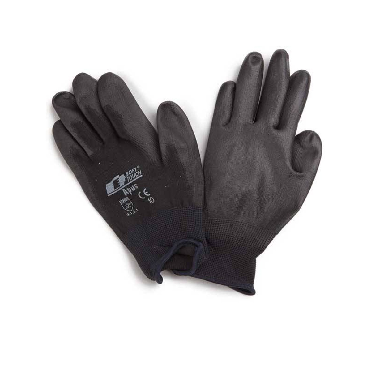 Monteringshandskar Nylon med Svart PU Soft Touch M/8