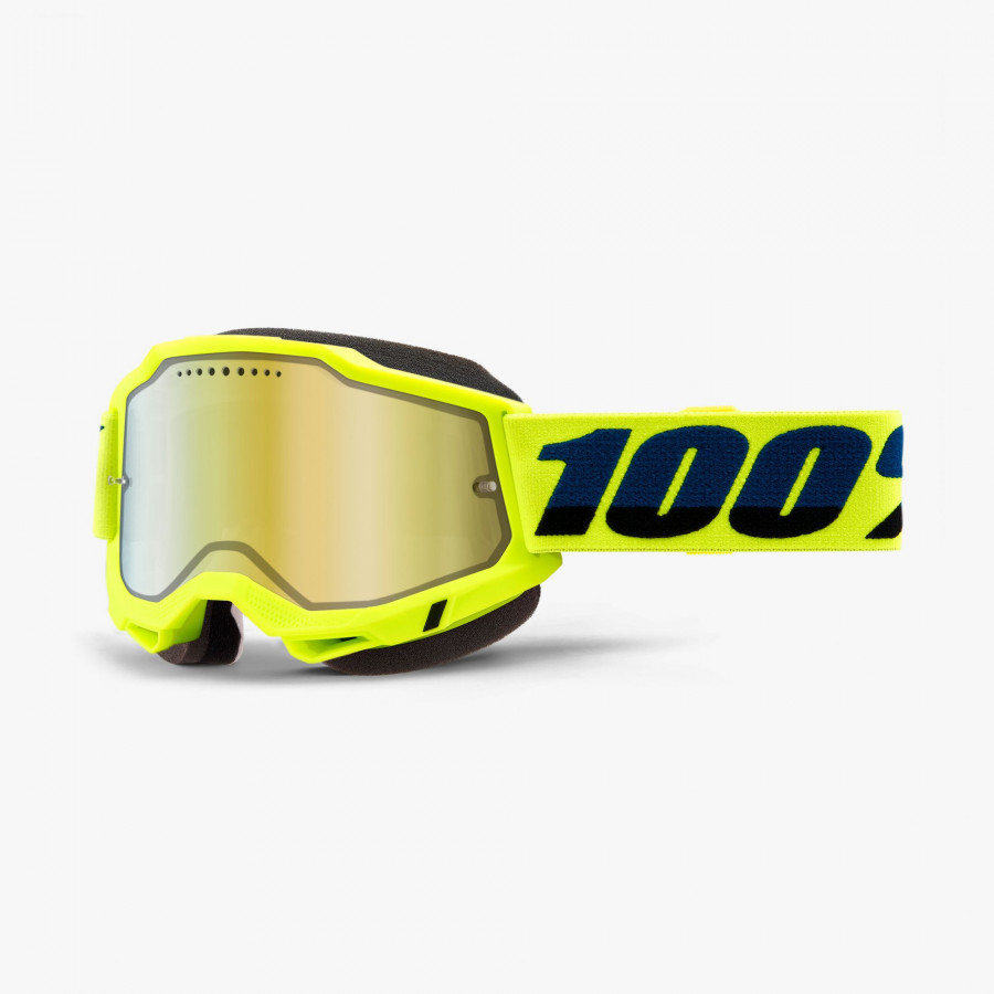 100% 100%, ACCURI 2 Snowmobile Glasögon Yellow - Mirror Gold Lens, VUXEN