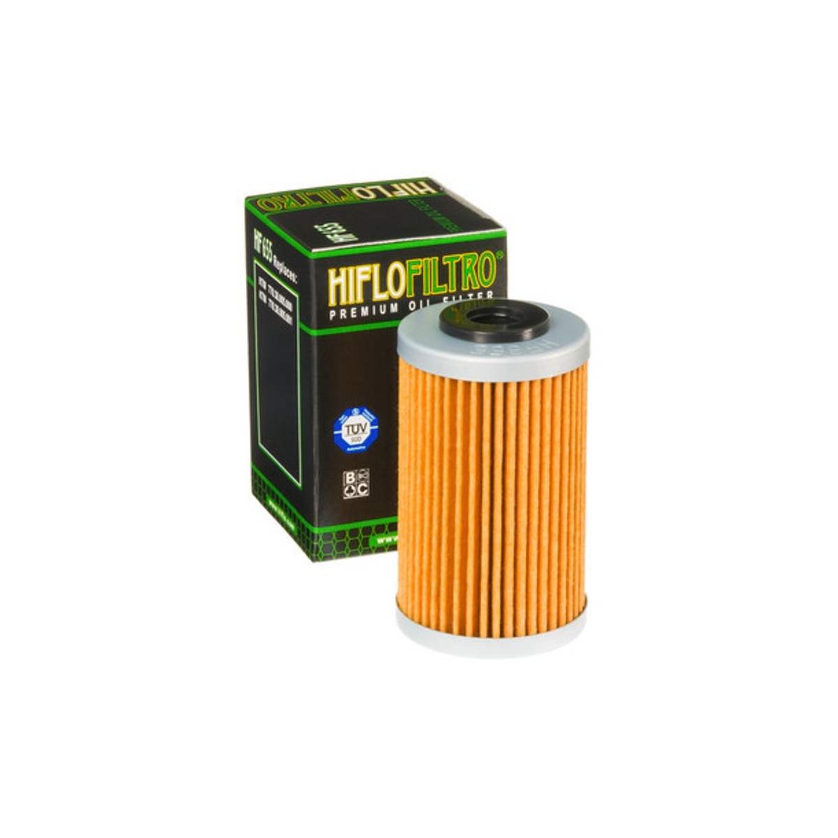 HiFlo oljefilter HF655 - KTM 450 SX-F 13-15, KTM 500 EXC 12-16 m.fl.