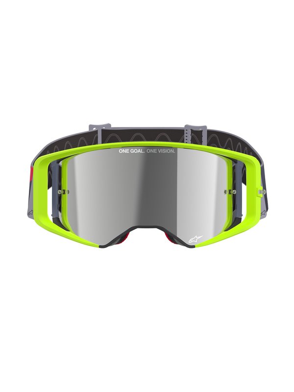 Alpinestars Crossglasögon Supertech CORP Gul Fluo/Röd/Spegel Silver bild 3