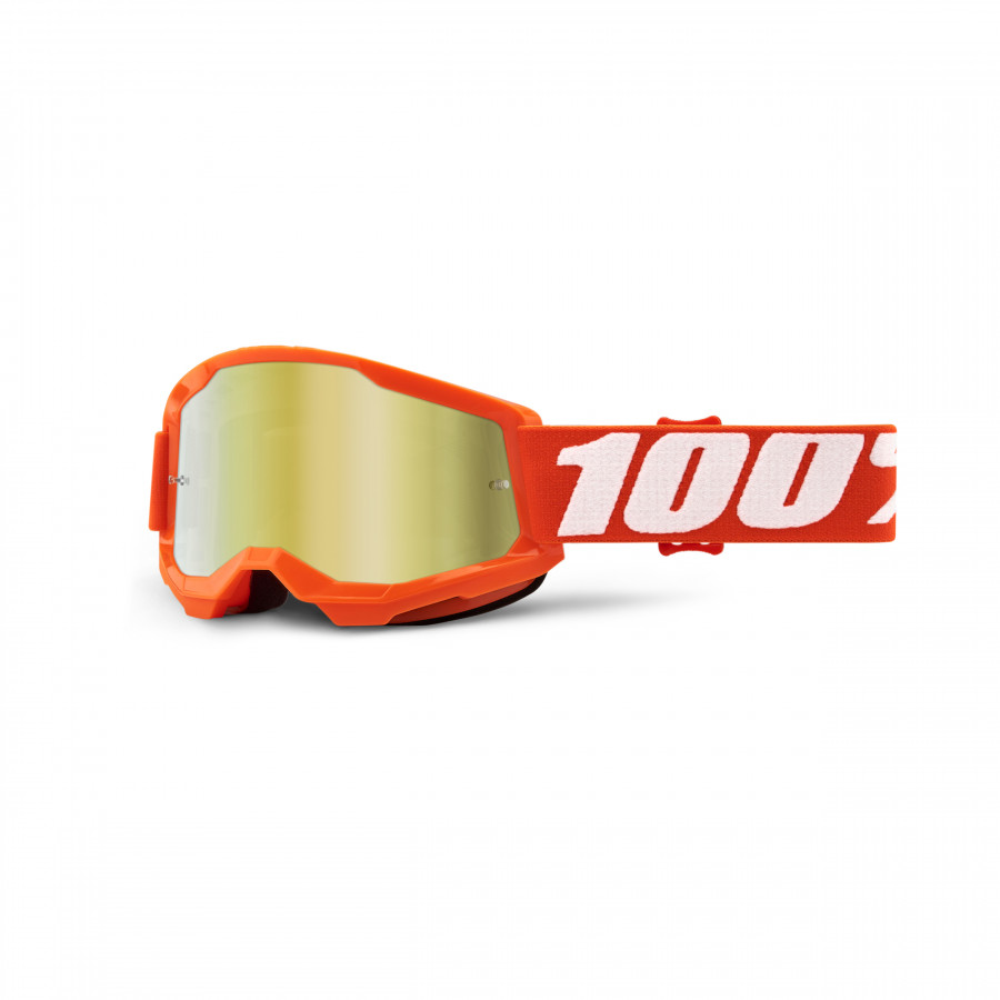 100% 100%, STRATA 2 Youth Glasögon Orange - Mirror Gold Lens, BARN