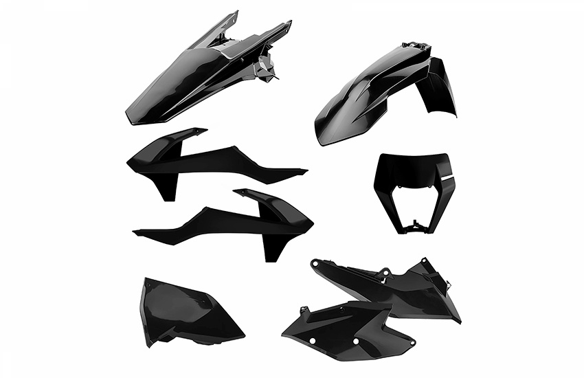 Plastkit enduro med lampkåpa KTM EXC/EXCF 17-19, Svart
