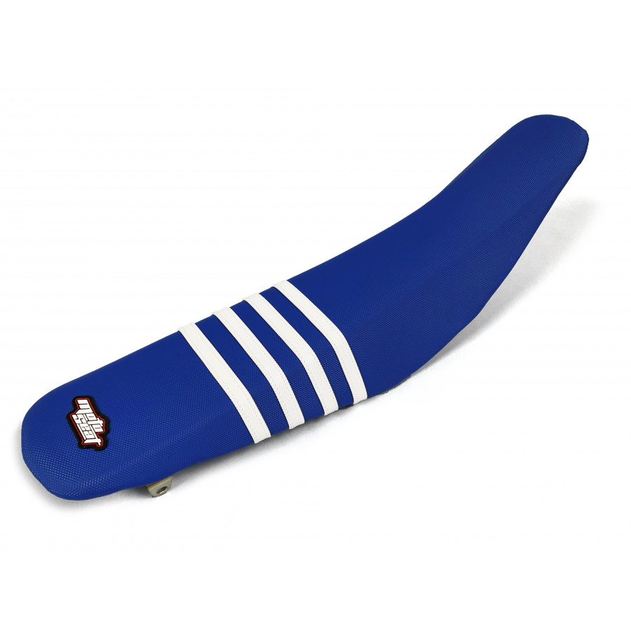 Moto Seat Sadelöverdrag Stripes Vit Blå Yamaha YZ 125 02-21 - m.fl.