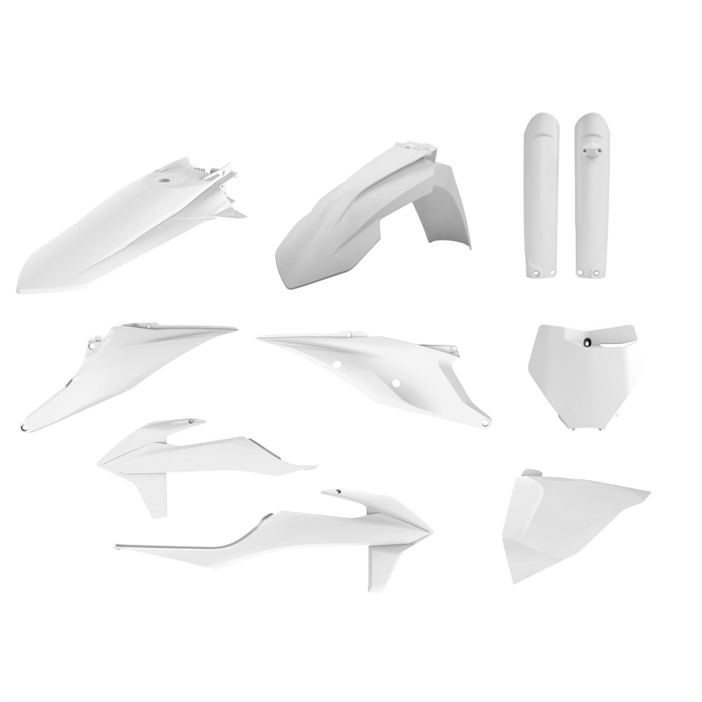 Plastkit MX, KTM SX/SXF 19-22, inkl. gaffelbensskydd, Vit - m.fl.
