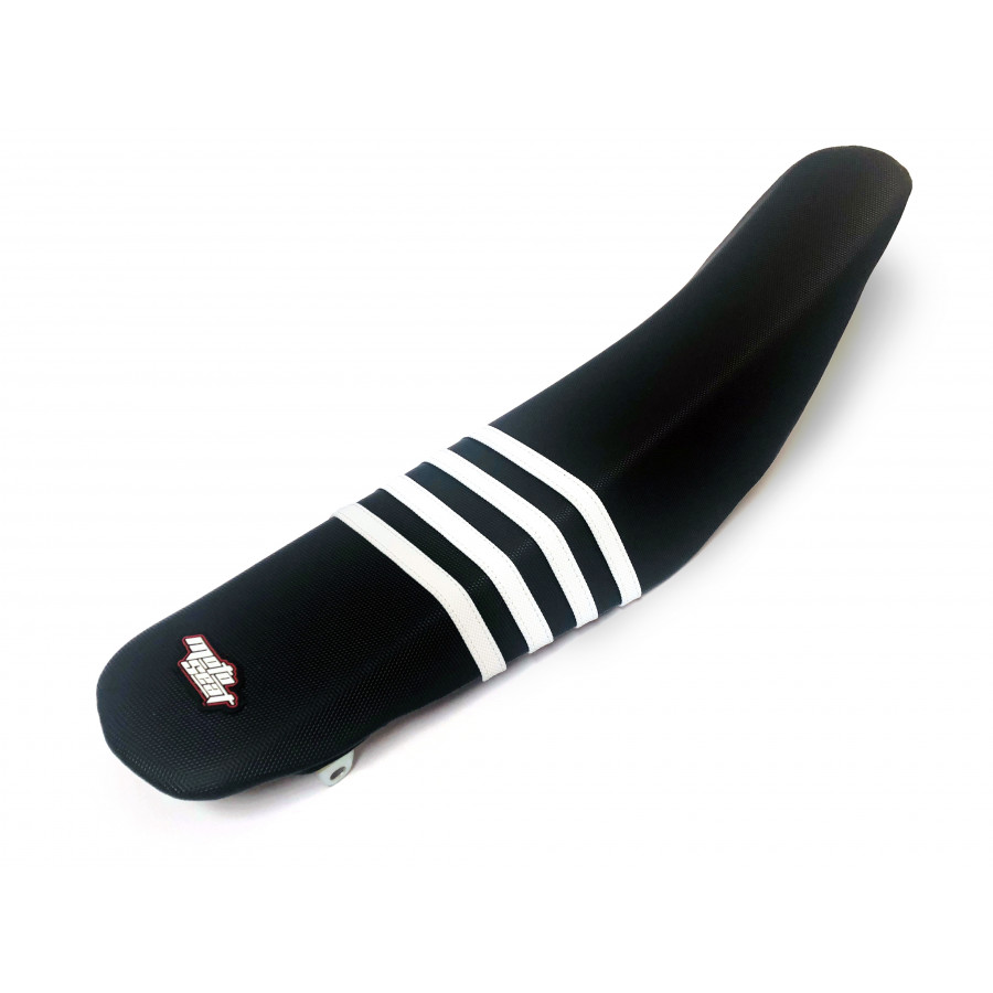 Moto Seat Sadelöverdrag Stripes Svart Vit KTM 65 SX 09-15 - m.fl.