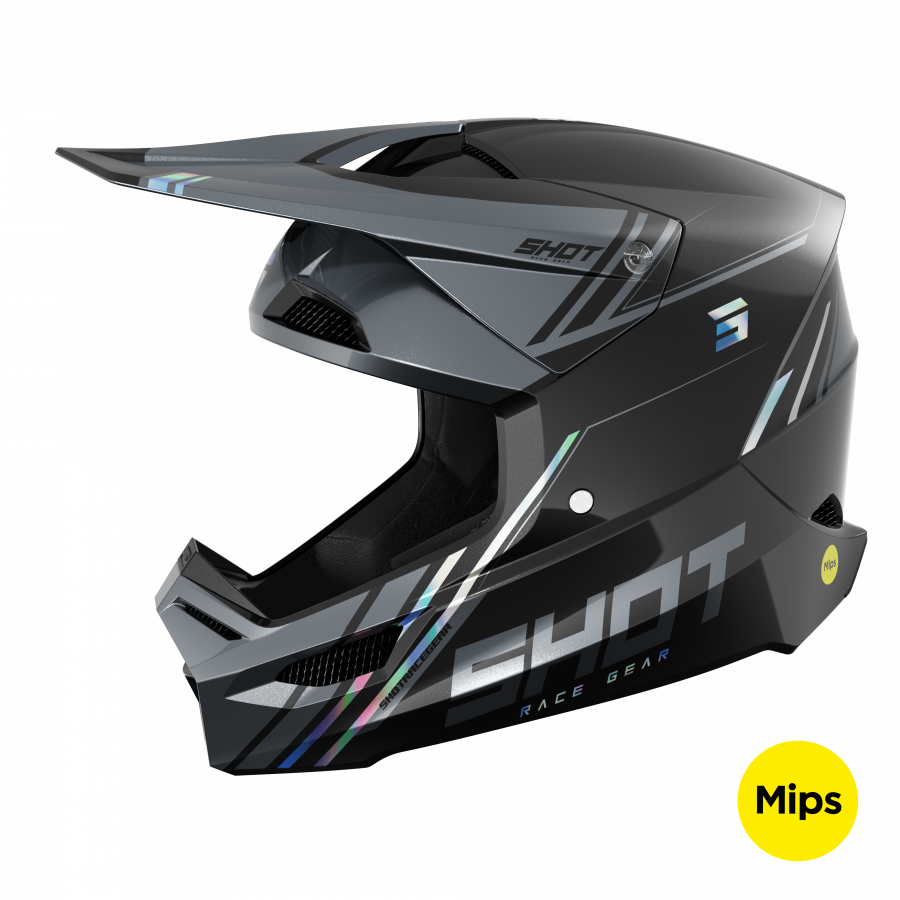 Shot Shot Crosshjälm Race Sprint Black Holographic Pearly