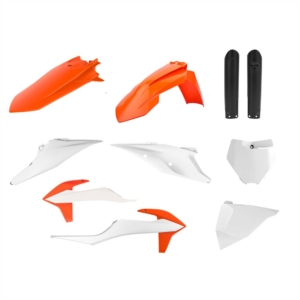 Plastkit MX, KTM SX/SXF 19-22 med gaffelbensskydd, OEM färg 22