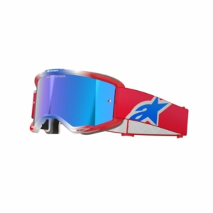 Alpinestars Crossglasögon Vision 5 CORP Röd/Vit/Blå Spegel/Blå