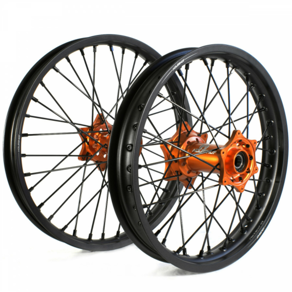Holeshot, Komplett Hjulset, 1,85/1,60, 16/19", BAK FRAM, MATT SVART ORANGE KTM 85 SX 21-24