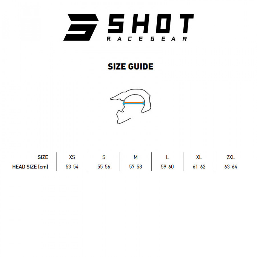 Storleksguide Shot Crosshjälmar
